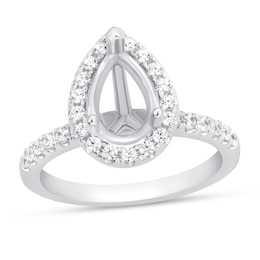 Diamond Ring Setting 1/2 ct tw Round-cut 14K White Gold