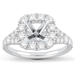 Diamond Engagement Ring Setting 1-1/5 ct tw Round Platinum