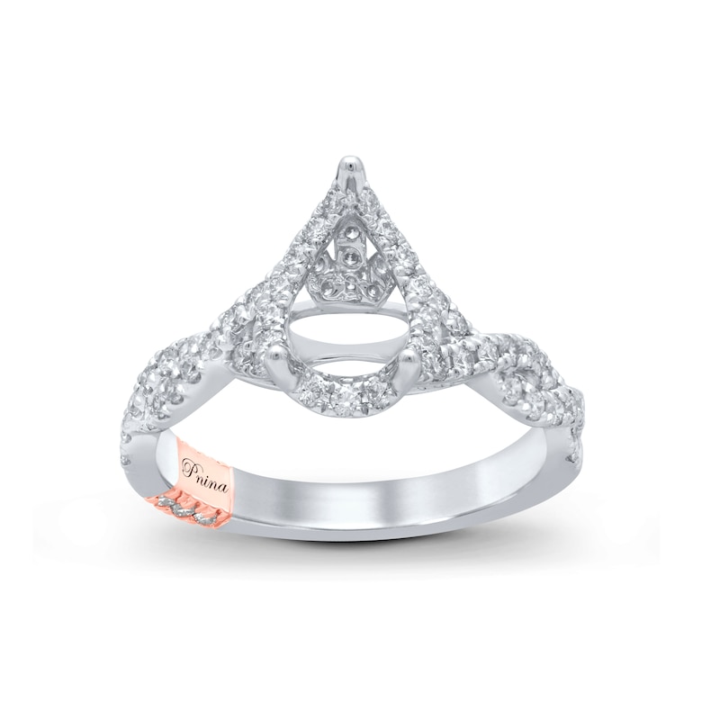 Pnina Tornai Diamond Engagement Ring Setting 5/8 ct tw Round 14K White Gold