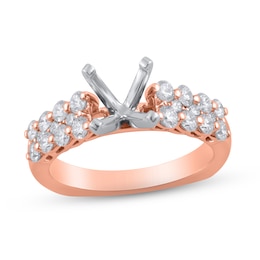 Diamond Engagement Ring Setting 1 ct tw Round 18K Rose Gold