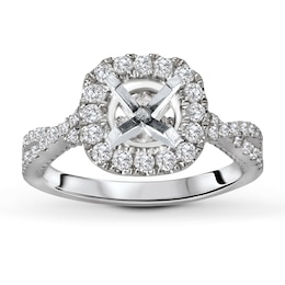 Diamond Engagement Ring Setting 1/2 ct tw Round 14K White Gold