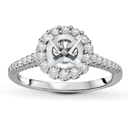 Diamond Engagement Ring Setting 1/2 ct tw Round 14K White Gold