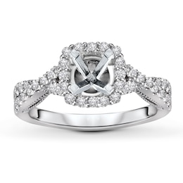 Diamond Engagement Ring Setting 1/2 ct tw Round 14K White Gold