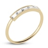 Thumbnail Image 2 of Juliette Maison Natural White Sapphire Baguette Bar Ring 10K Yellow Gold