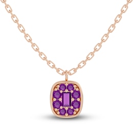 Juliette Maison Natural Amethyst Pendant Necklace 10K Rose Gold