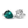 Thumbnail Image 2 of Lab-Created Emerald & White Lab-Created Sapphire Ring 10K White Gold