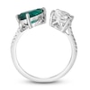 Thumbnail Image 3 of Lab-Created Emerald & White Lab-Created Sapphire Ring 10K White Gold