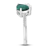 Thumbnail Image 4 of Lab-Created Emerald & White Lab-Created Sapphire Ring 10K White Gold