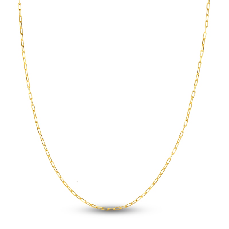 Solid Paperclip Chain Necklace 18K Yellow Gold 24" 1.95mm