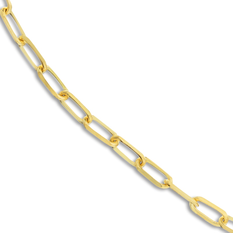 Solid Paperclip Chain Necklace 18K Yellow Gold 24" 1.95mm