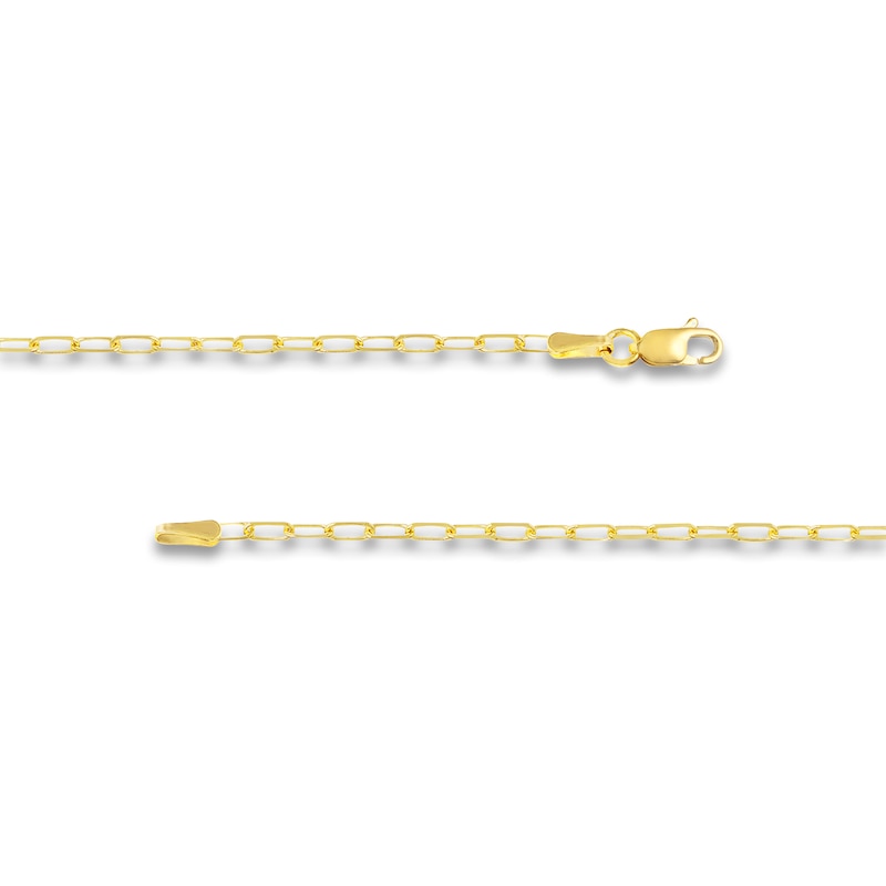 Solid Paperclip Chain Necklace 18K Yellow Gold 24" 1.95mm