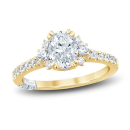 Pnina Tornai Diamond Engagement Ring 1-5/8 ct tw Oval/Round 14K Yellow Gold