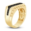 Thumbnail Image 2 of Men's Black Diamond Wedding Band 1-1/2 ct tw Round 14K Yellow Gold