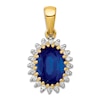 Thumbnail Image 1 of Natural Blue Sapphire Charm 1/10 ct tw Diamonds 14K Yellow Gold