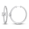 Thumbnail Image 1 of Y-Knot Diamond Hoop Earrings 3/8 ct tw Round 14K White Gold