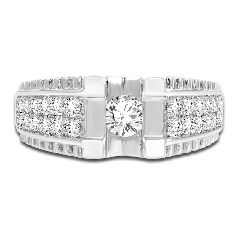 Main Image 3 of Men's Diamond Ring 1 ct tw Round 14K White Gold