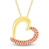 Thumbnail Image 1 of Lab-Created Ruby Heart Necklace 10K Yellow Gold 18&quot;