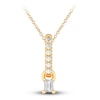 Thumbnail Image 0 of Diamond Pendant Necklace 1/4 ct tw Emerald/Round 14K Yellow Gold 18"