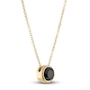 Thumbnail Image 2 of Black Diamond Solitaire Pendant Necklace 1 ct tw Round 14K Yellow Gold 18&quot; (I3)