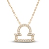 Thumbnail Image 1 of Diamond Libra Necklace 1/10 ct tw Round 14K Yellow Gold 16.75&quot;