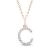 Thumbnail Image 1 of Diamond Letter C Necklace 1/10 ct tw Round 14K Yellow Gold 18&quot;