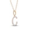 Thumbnail Image 2 of Diamond Letter C Necklace 1/10 ct tw Round 14K Yellow Gold 18&quot;