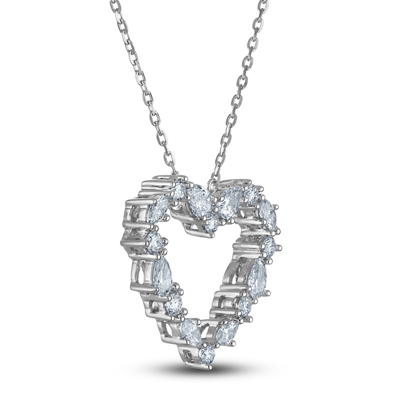 Main Image 2 of Diamond Heart Pendant Necklace 1/2 ct tw 10K White Gold