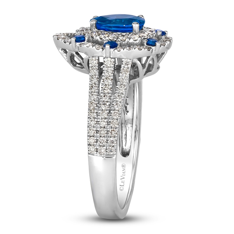 Main Image 2 of Le Vian Natural Sapphire & Diamond Ring 1/2 ct tw Platinum