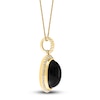 Thumbnail Image 2 of Lali Jewels Natural Onyx & Diamond Pendant Necklace 1/4 ct tw 14K Yellow Gold 18&quot;