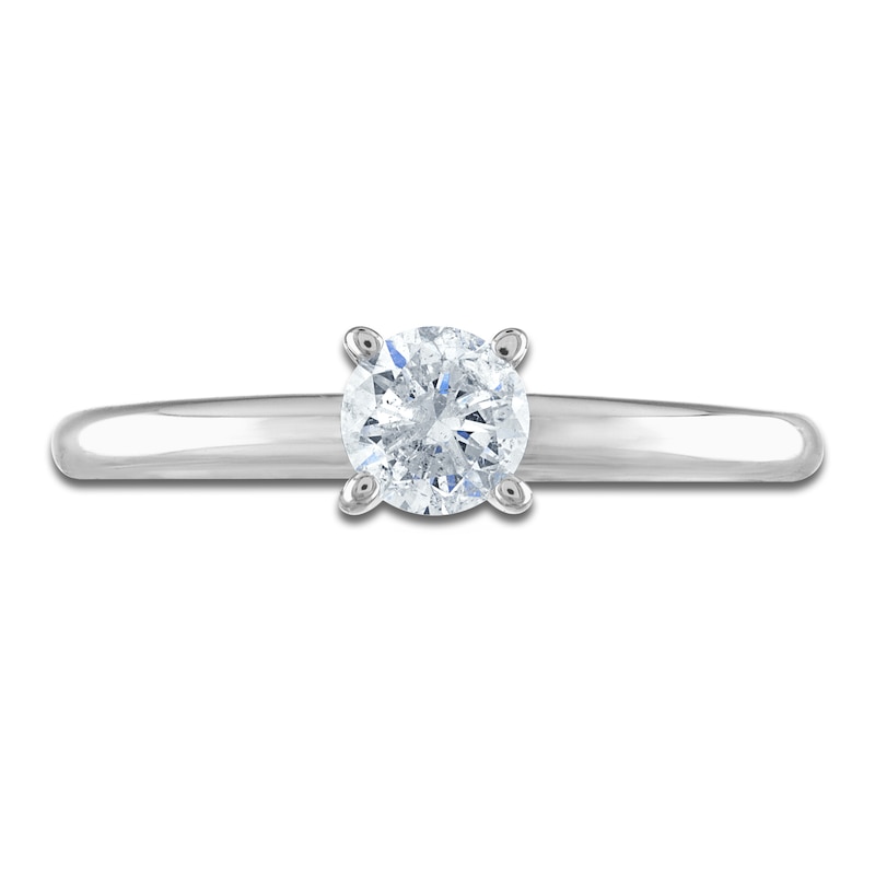 Certified Round Diamond Solitaire Engagement Ring 1/2 ct tw 14K White Gold (I/I1)