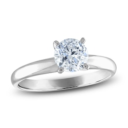 Certified Round Diamond Solitaire Engagement Ring 1 ct tw 14K White Gold (I/I1)
