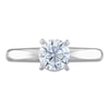 Thumbnail Image 2 of Certified Round Diamond Solitaire Engagement Ring 1 ct tw 14K White Gold (I/I1)