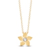 Thumbnail Image 1 of Children's Diamond Solitaire Flower Necklace 1/20 ct tw 14K Yellow Gold 13&quot;