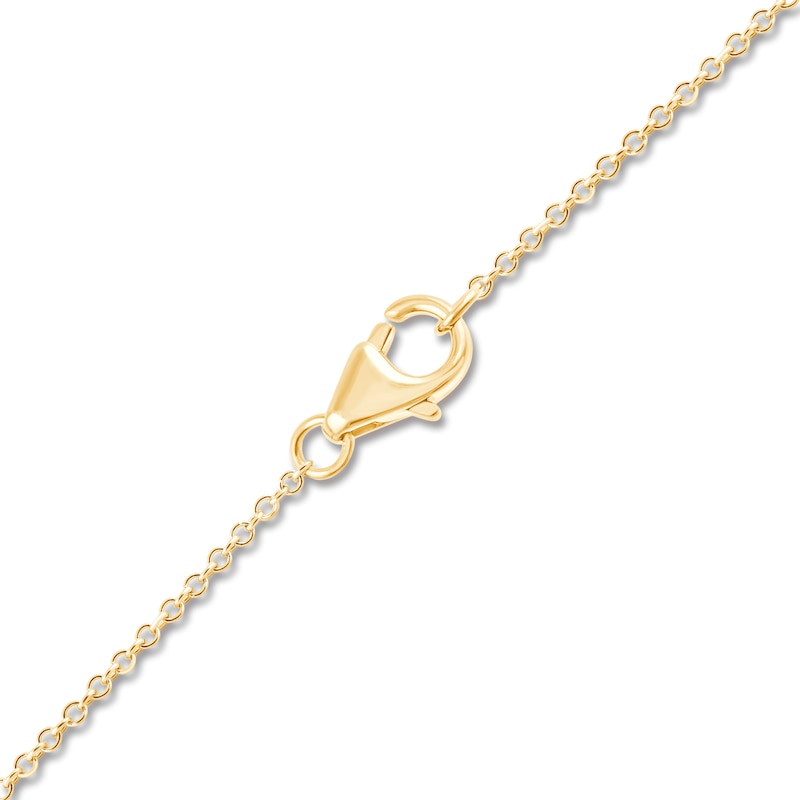 Main Image 3 of Children's Diamond Solitaire Flower Necklace 1/20 ct tw 14K Yellow Gold 13&quot;