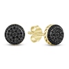 Thumbnail Image 1 of Men's Black Multi-Diamond Stud Earrings 1/2 ct tw 10K Yellow Gold