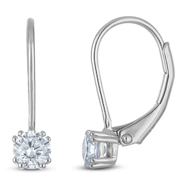 Certified Round-Cut Diamond Solitaire Drop Earrings 1/2 ct tw 14K White Gold (I/I1)