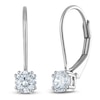 Thumbnail Image 1 of Certified Round-Cut Diamond Solitaire Drop Earrings 1/2 ct tw 14K White Gold (I/I1)