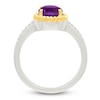 Thumbnail Image 4 of Natural Amethyst & White Lab-Created Sapphire Rope Twist Ring Sterling Silver & 10K Yellow Gold