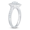 Thumbnail Image 1 of Baguette & Round-Cut Multi-Diamond Marquise-Shaped Fashion Ring 3/4 ct tw 14K White Gold