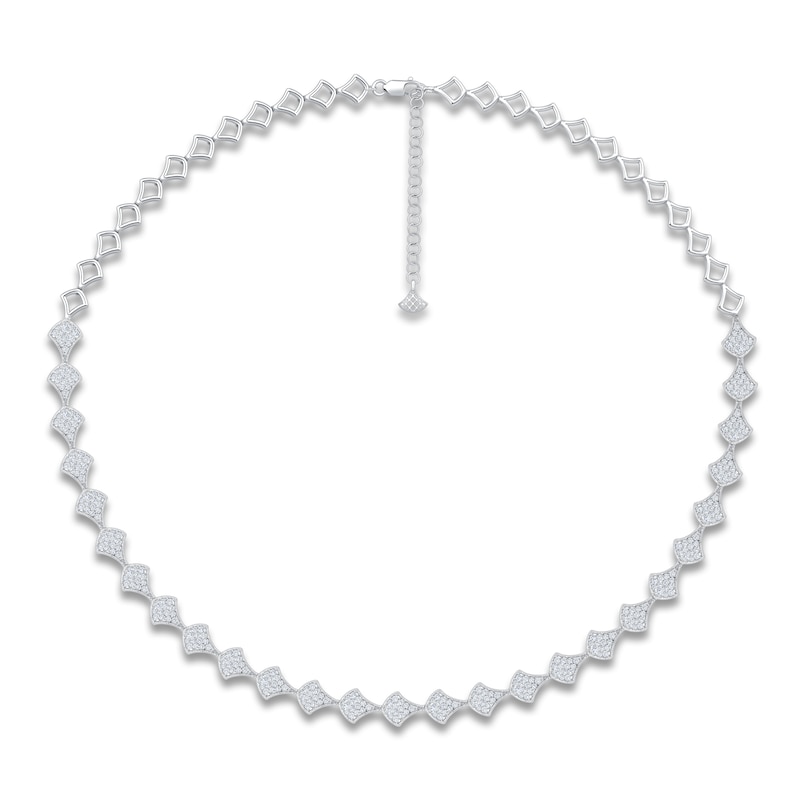 Brilliant Moments Diamond Shield Link Necklace 2-1/2 ct tw 14K White Gold 16"