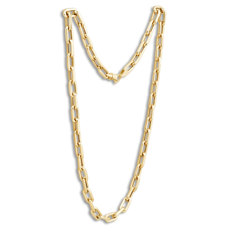 Main Image 3 of Paperclip Chain Necklace 8.1mm Hollow 10K Yellow Gold 18&quot;