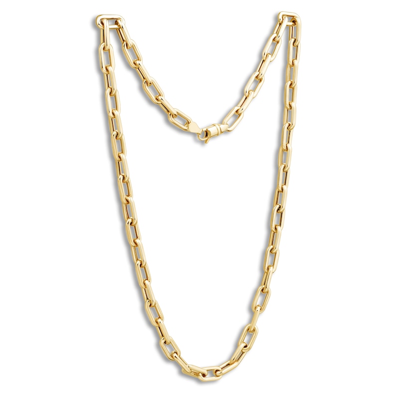 Main Image 4 of Paperclip Chain Necklace 8.1mm Hollow 10K Yellow Gold 18&quot;