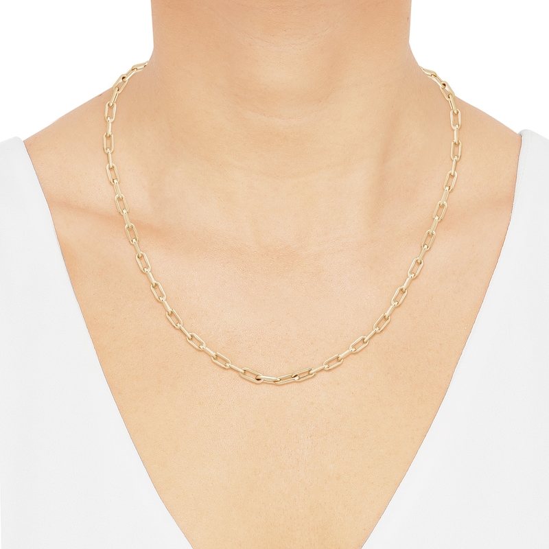 Main Image 5 of Paperclip Chain Necklace 8.1mm Hollow 10K Yellow Gold 18&quot;