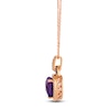 Thumbnail Image 1 of Le Vian Heart-Shaped Natural Amethyst Necklace 1/3 ct tw Diamonds 14K Strawberry Gold 18"