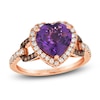 Thumbnail Image 0 of Le Vian Heart-Shaped Natural Amethyst Ring 1/2 ct tw Diamonds 14K Strawberry Gold