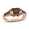 Thumbnail Image 0 of Le Vian Cushion-Cut Natural Chocolate Quartz Ring 1/5 ct tw Diamonds 14K Strawberry Gold