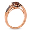 Thumbnail Image 1 of Le Vian Cushion-Cut Natural Chocolate Quartz Ring 1/5 ct tw Diamonds 14K Strawberry Gold