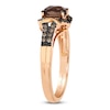 Thumbnail Image 2 of Le Vian Cushion-Cut Natural Chocolate Quartz Ring 1/5 ct tw Diamonds 14K Strawberry Gold