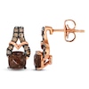 Thumbnail Image 0 of Le Vian Cushion-Cut Natural Chocolate Quartz Earrings 1/8 ct tw Diamonds 14K Strawberry Gold