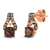 Thumbnail Image 1 of Le Vian Cushion-Cut Natural Chocolate Quartz Earrings 1/8 ct tw Diamonds 14K Strawberry Gold